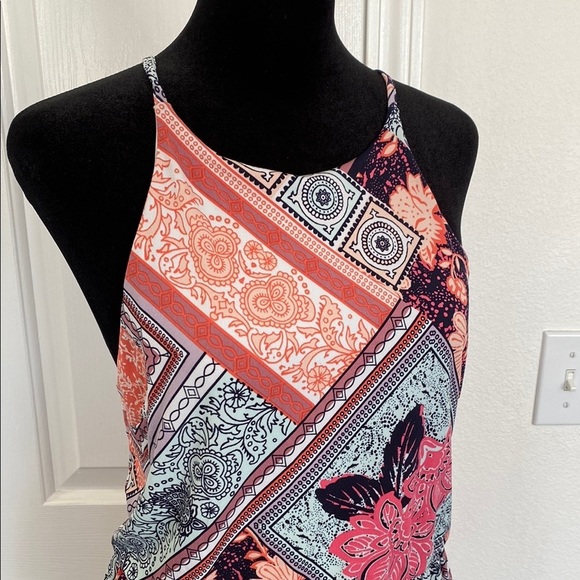 Maurices NWOT Blue and Orange Halter Sundress Mini - Picture 3 of 13